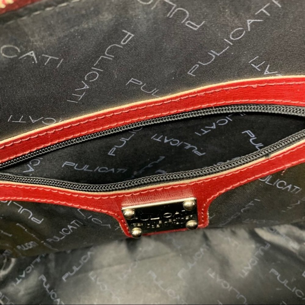 Pulicati Genuine Leather Italy Red Handbag - Picture 12 of 14